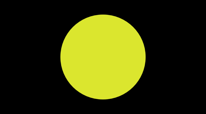 A large yellow circle on a black background.